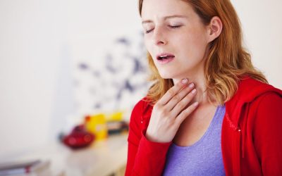 A Woman with a Sore Throat